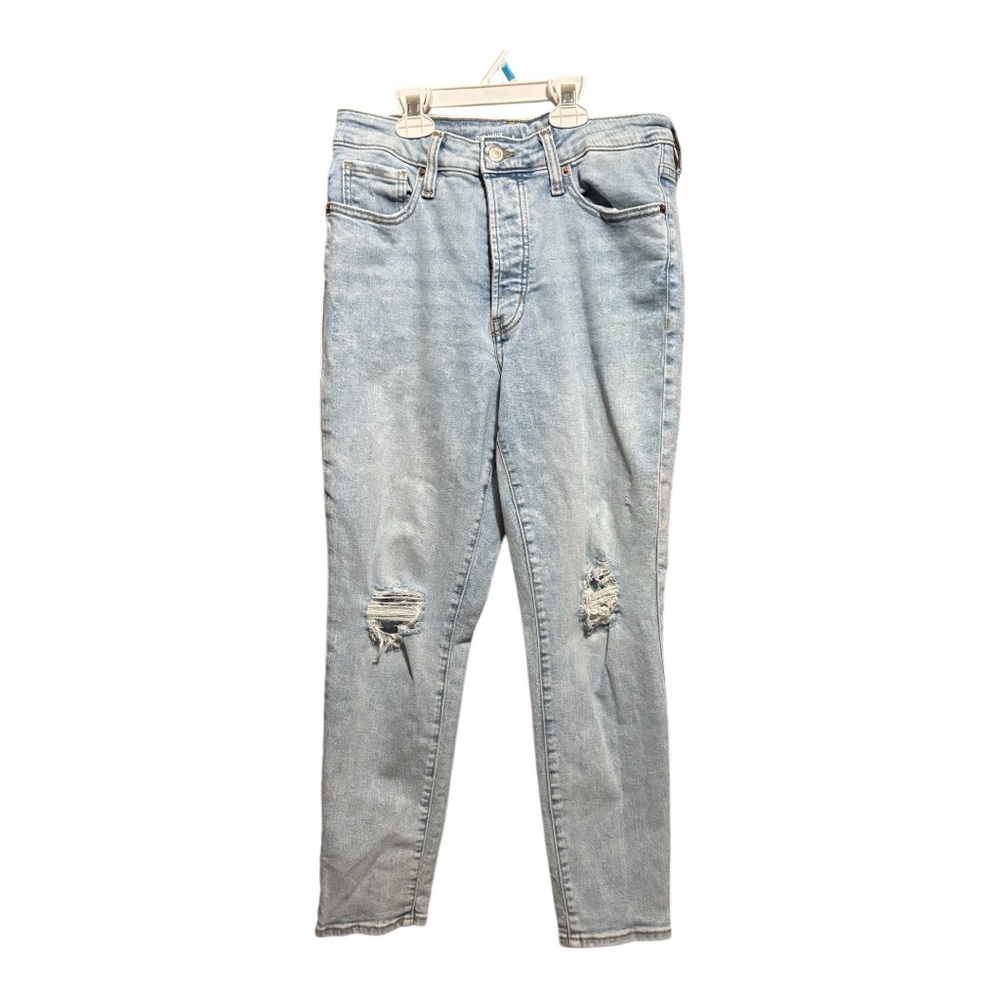 Distressed Light Wash Denim Jeans